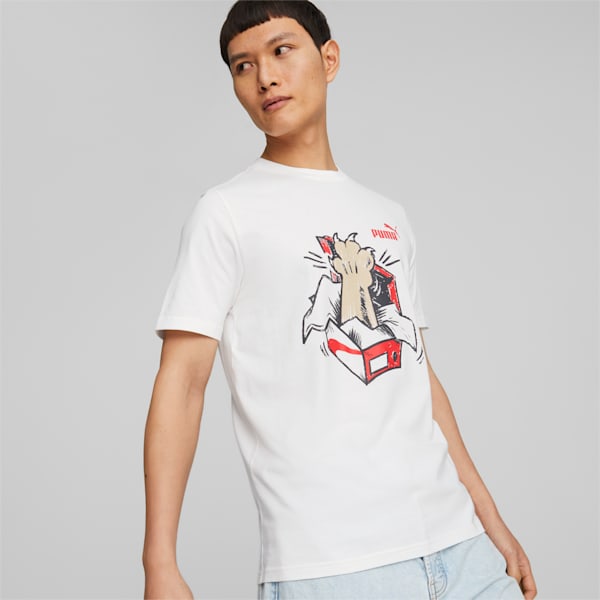 PUMA Graphics Sneaker Men's Regular Fit T-Shirt, PUMA White, extralarge-IDN