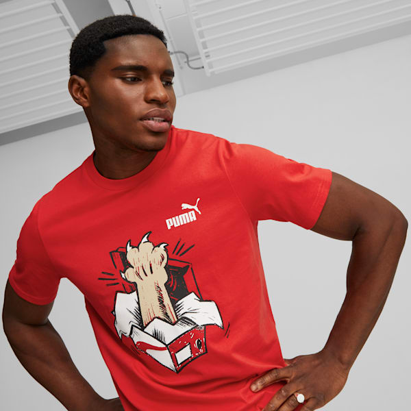 PUMA Graphics Sneaker Men's Regular Fit T-Shirt, For All Time Red, extralarge-IND