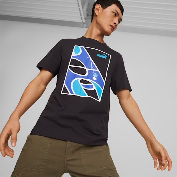 Graphics Court Men's Regular Fit T-Shirt, PUMA Black, extralarge-IND