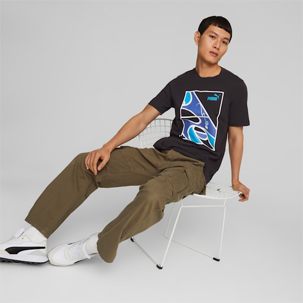Graphics Court Men's Regular Fit T-Shirt, PUMA Black, extralarge-IND