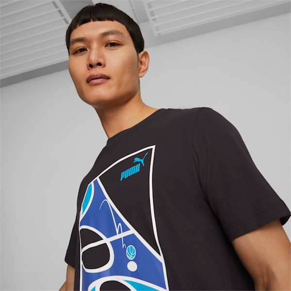 Graphics Court Men's Regular Fit T-Shirt, PUMA Black, extralarge-IND