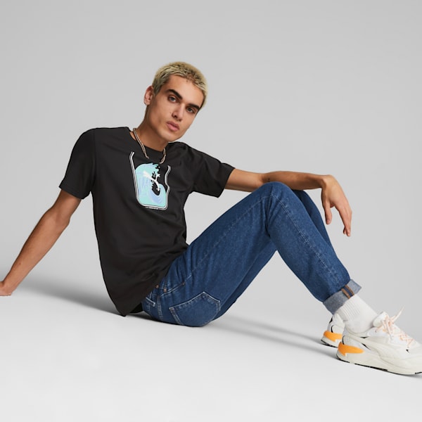 GRAPHICS Wave Men's Regular Fit T-Shirt, PUMA Black, extralarge-IND