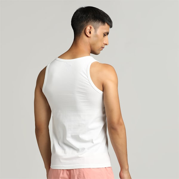 Puma White Cotton Regular Fit Vests - Pack of 2