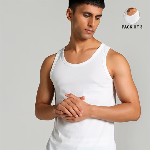 Basic Crew-Neck Vest with EVERFRESH Technology Pack of 3, PUMA White-PUMA White-PUMA White, extralarge-IND