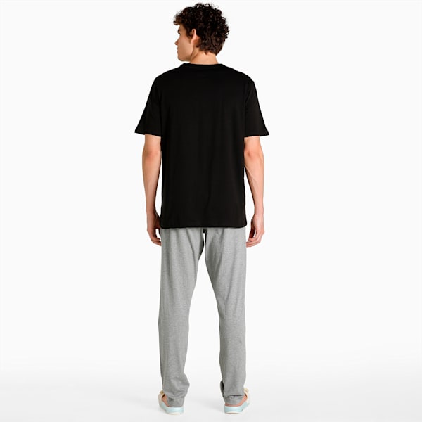 Men's Basic T-Shirt & Joggers Set, PUMA Black-Medium Gray Heather, extralarge-IND