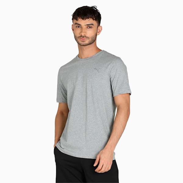 Men's Basic Tee & Shorts Set, Medium Gray Heather-PUMA Black, extralarge-IND