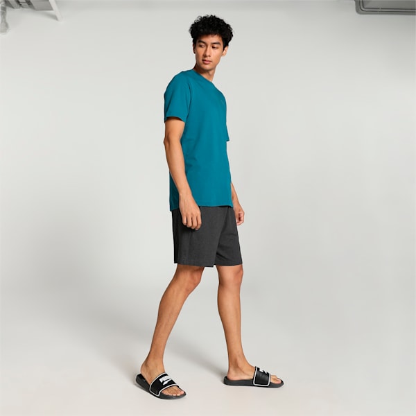 Men's Basic Tee & Shorts Set, Blue Coral-Dark Gray Heather, extralarge-IND