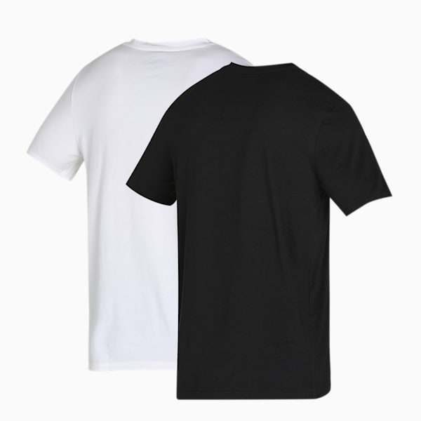 Men's V-Neck T-Shirts Pack of 2, PUMA White-PUMA Black, extralarge-IND