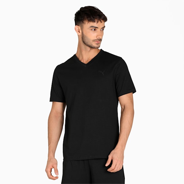 V-Neck Men's T-Shirts Pack of 2, PUMA White-PUMA Black, extralarge-IND