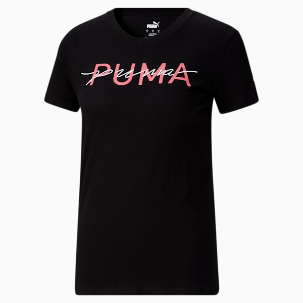 Double Up Women's Logo Tee, Puma Black, extralarge