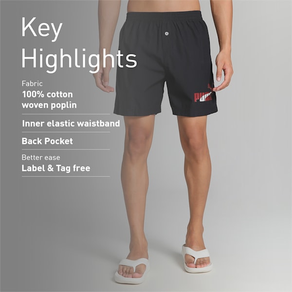Men's Woven Boxers, PUMA Black, extralarge-IND