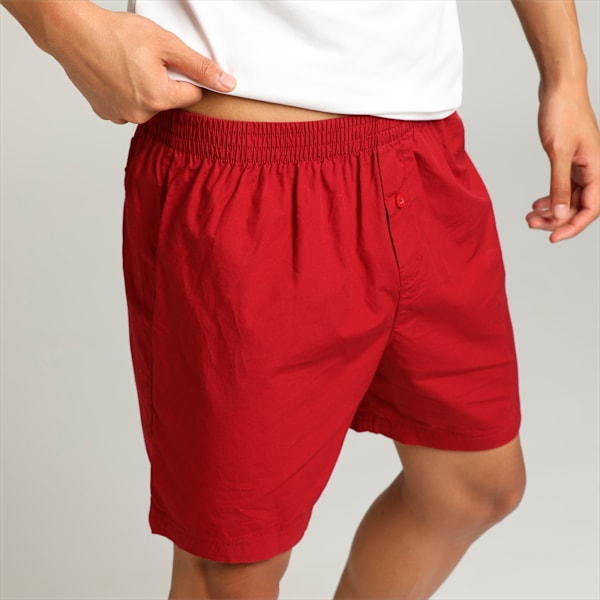 Men's Woven Boxers Pack of 2, PUMA Black-Rhubarb, extralarge-IND