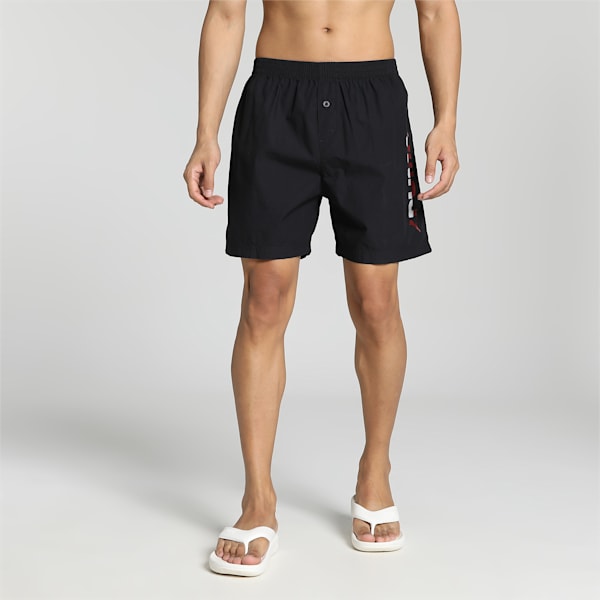 PUMA Men's Woven Boxers Pack of 2, PUMA Black-Rhubarb, extralarge-IND