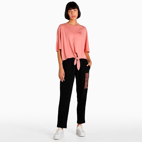 Essential Knot Detail Crop Women's Relaxed Fit T-Shirt, Rosette, extralarge-IND