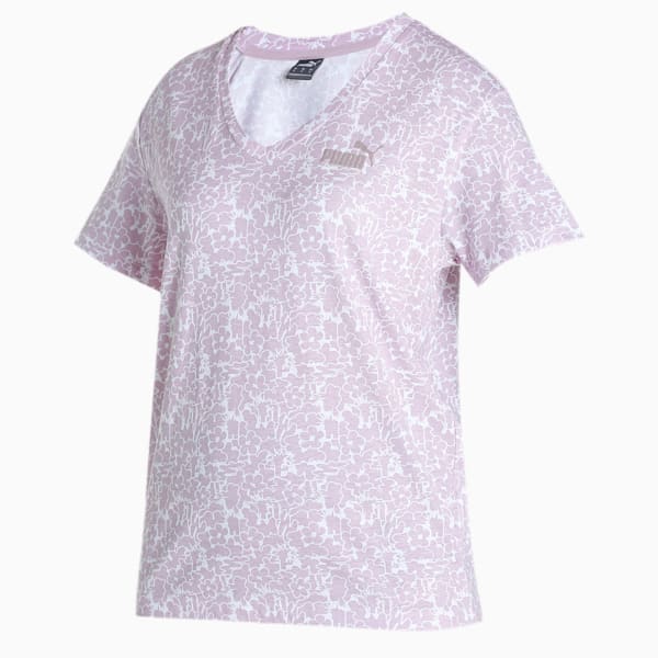 Essential AOP Crew Neck Women's T-Shirt, Lavender Fog, extralarge-IND