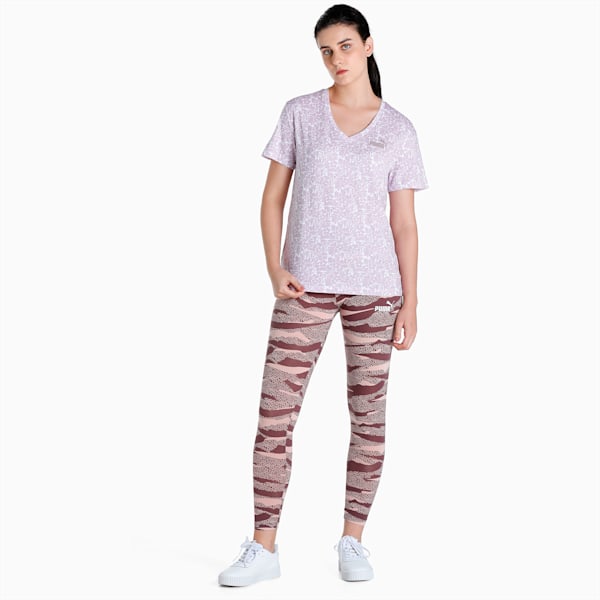 Essential AOP Crew Neck Women's T-Shirt, Lavender Fog, extralarge-IND
