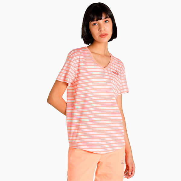 Essential AOP Sleeveless Women's T-Shirt, Peach Pink, extralarge-IND