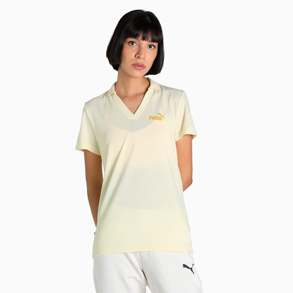 Essential V Neck Women's Regular Fit Polo, Grape Wine, extralarge-IND