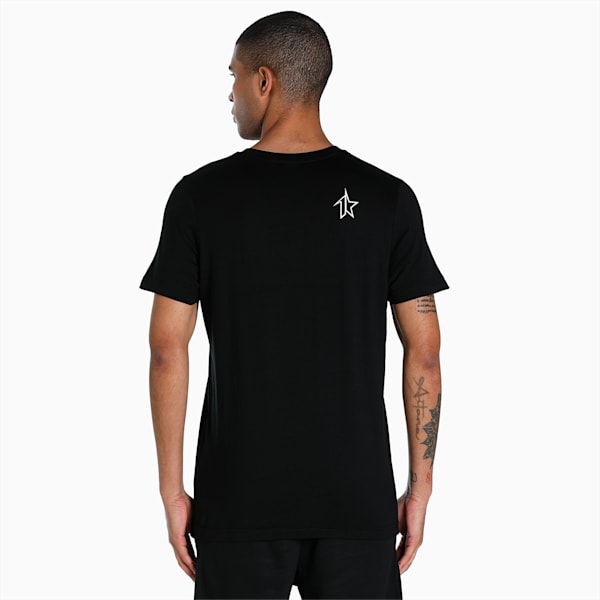 PUMAx1DER Men's Grunge Logo Slim Fit T-Shirt, Puma Black, extralarge-IND