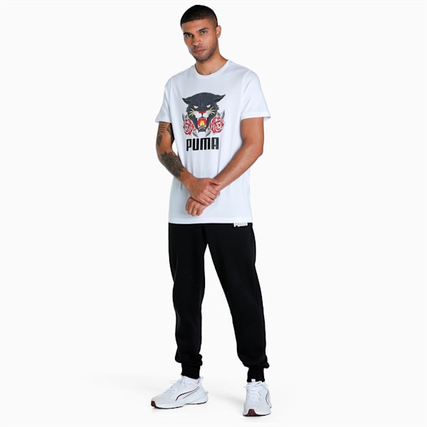 PUMAx1DER Men's Grunge Logo Slim Fit T-Shirt, Puma White, extralarge-IND