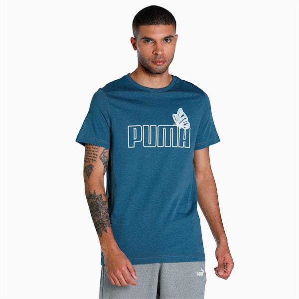 PUMAx1DER Men's Logo Slim Fit T-Shirt, Evening Sky, extralarge-IND