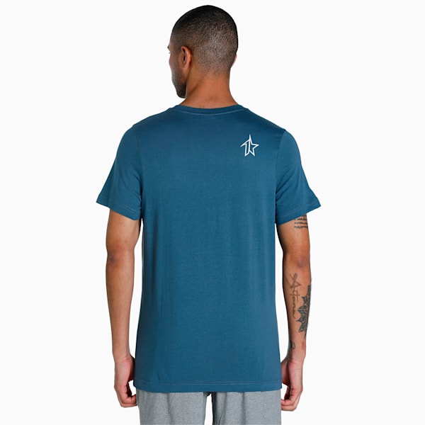 PUMAx1DER Men's Logo Slim Fit T-Shirt, Evening Sky, extralarge-IND