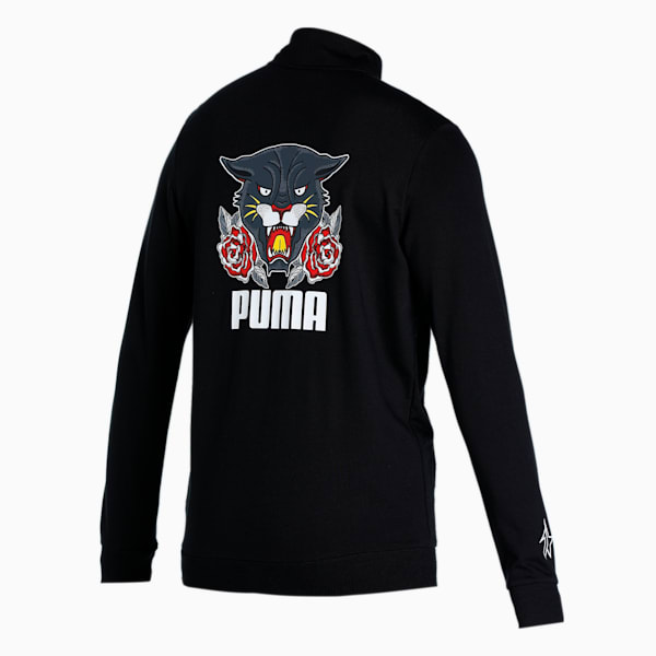 PUMAx1DER Grunge Logo Men's Slim Fit Jacket, Puma Black, extralarge-IND