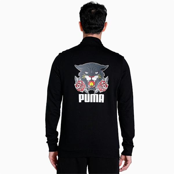 PUMAx1DER Grunge Logo Men's Slim Fit Jacket, Puma Black, extralarge-IND
