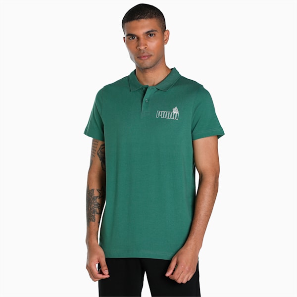 PUMAx1DER Men's Logo Polo T-Shirt, Deep Forest, extralarge-IND