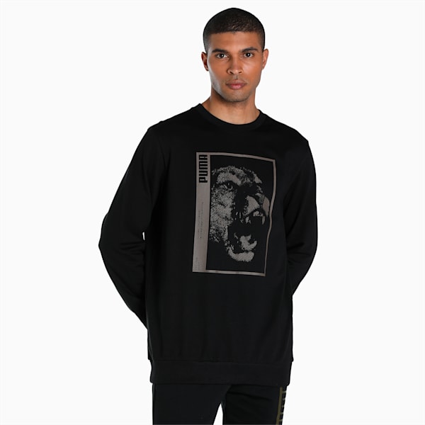 PUMAx1DER Men's Crew-Neck Sweater, Puma Black, extralarge-IND