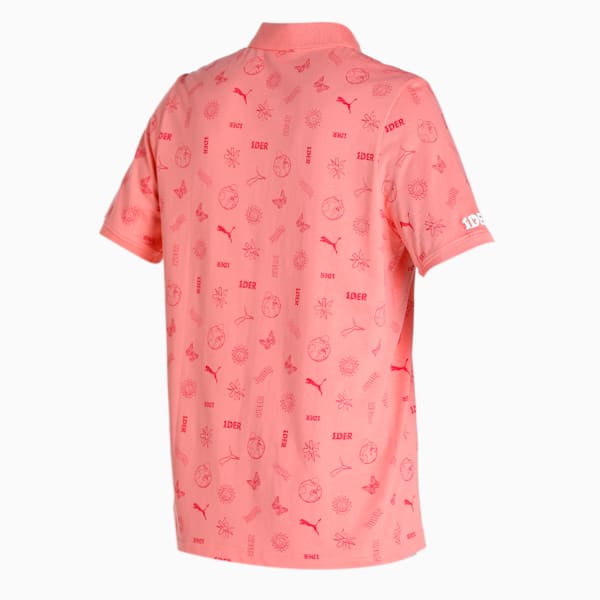 PUMAx1DER FeelGood Men's AOP Polo T-Shirt, Carnation Pink, extralarge-IND