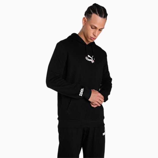 PUMA x 1DER FeelGood Men's Regular Fit Hoodie, Puma Black, extralarge-IND