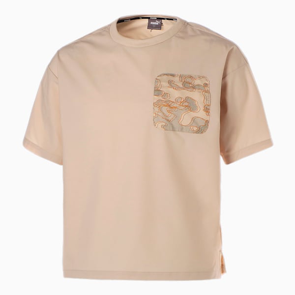 メンズ ウーブン ミックス ポケット 半袖 Tシャツ, Granola, extralarge-JPN