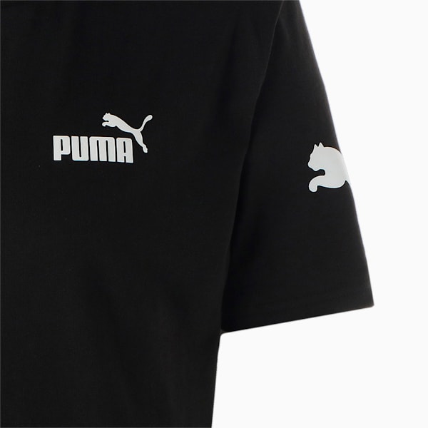 メンズ PUMA POWER カラーブロック 半袖 Tシャツ, PUMA Black, extralarge-JPN