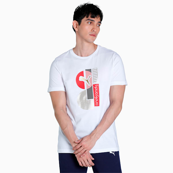 PUMA x one8 Gold Foil Men's T-Shirt, Puma White, extralarge-IND