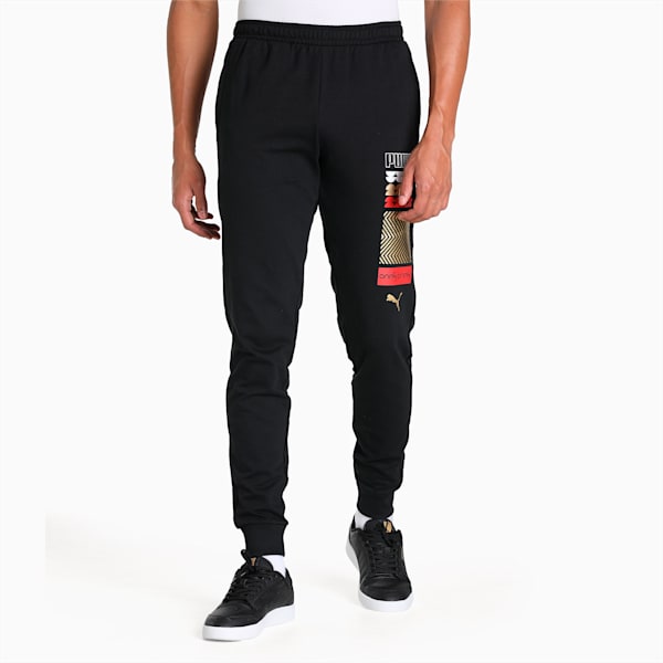PUMA x one8 Gold Foil Pants, Puma Black, extralarge-IND