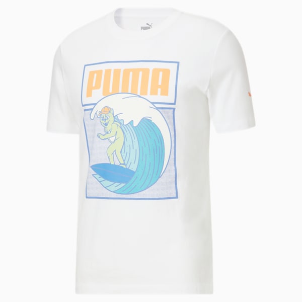 Ride the Wave Men's Graphic Tee, Puma White