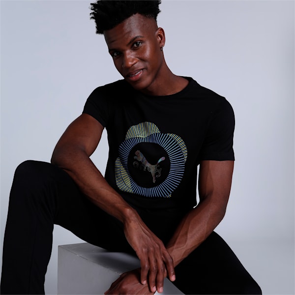 PUMA x one8 Graphic Men's Slim Fit T-Shirt, PUMA Black, extralarge-IND