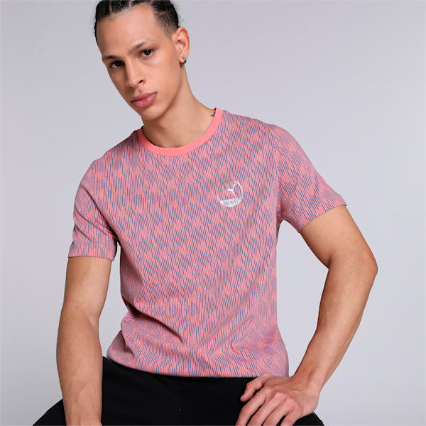 PUMA x one8 Printed Men's Slim Fit T-Shirt, Hibiscus Flower, extralarge-IND