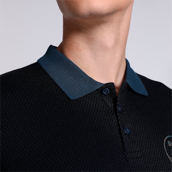 PUMA x one8 Jacquard Men's Slim Fit Polo, PUMA Black, extralarge-IND