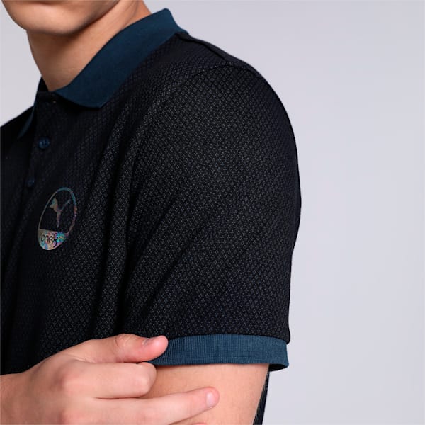 PUMA x one8 Jacquard Men's Slim Fit Polo, PUMA Black, extralarge-IND