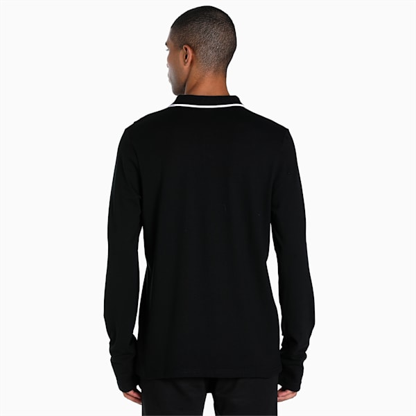 Long Sleeve Men's Regular Fit Polo, Puma Black, extralarge-IND