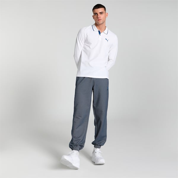 Long Sleeve Men's Regular Fit Polo, PUMA White, extralarge-IND