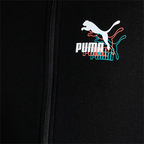 Knitted Multi Logo Men's Slim Fit Jacket, Puma Black, extralarge-IND