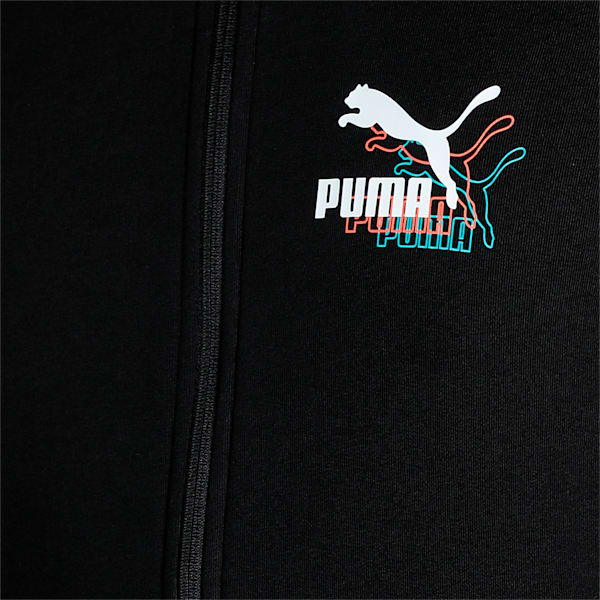PUMA Knitted Multi Logo Men's Slim Fit Jacket, Puma Black, extralarge-IND