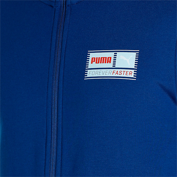 Knitted FF Logo Men's Slim Fit Jacket, Blazing Blue, extralarge-IND