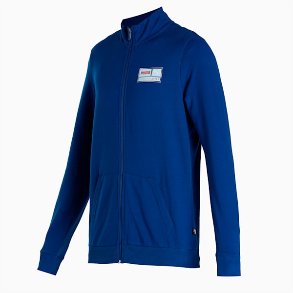 Knitted FF Logo Men's Slim Fit Jacket, Blazing Blue, extralarge-IND