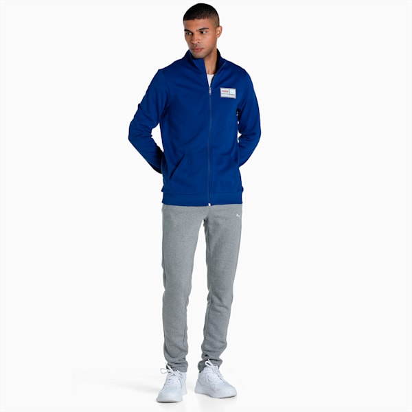 Knitted FF Logo Men's Slim Fit Jacket, Blazing Blue, extralarge-IND