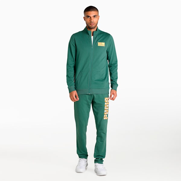 Knitted FF Logo Men's Slim Fit Jacket, Deep Forest, extralarge-IND