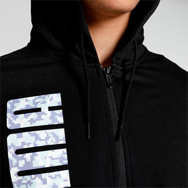 Pixelated Logo FP Men's Slim Fit Hoodie, Puma Black, extralarge-IND